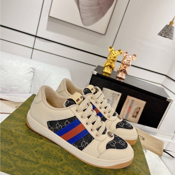 Gucci Other - Gucci Cream and Blue Sneakers